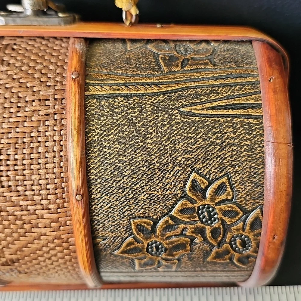 Artisan Floral Brown Mini Bag - Picture 3 of 5